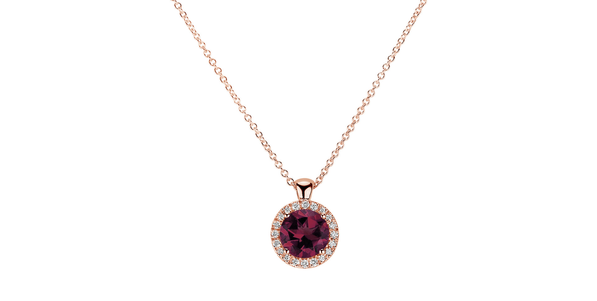 Diamond necklace with Rhodolite Luxury Bonbon