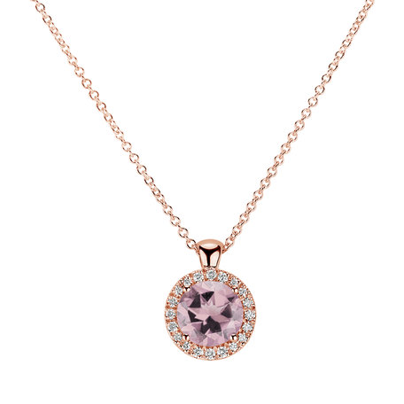 Diamond necklace with Rose Quartz Luxury Bonbon