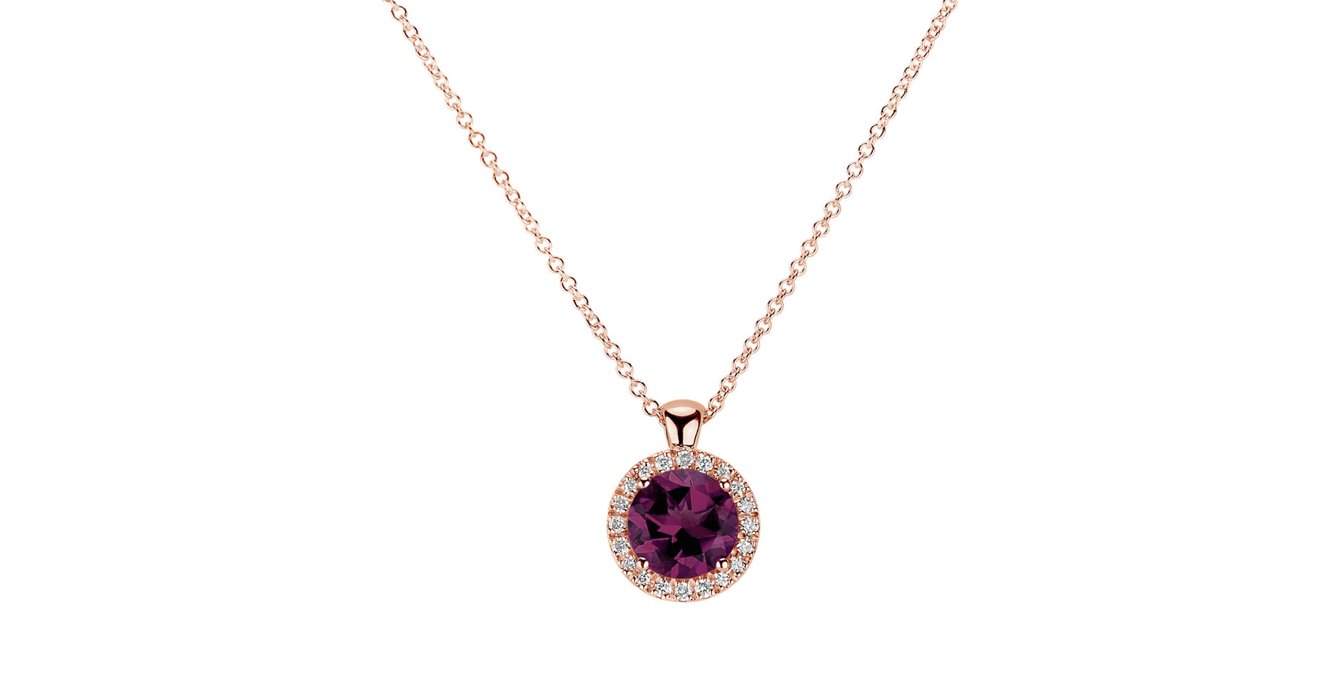 Diamond necklace with Rhodolite Moondust