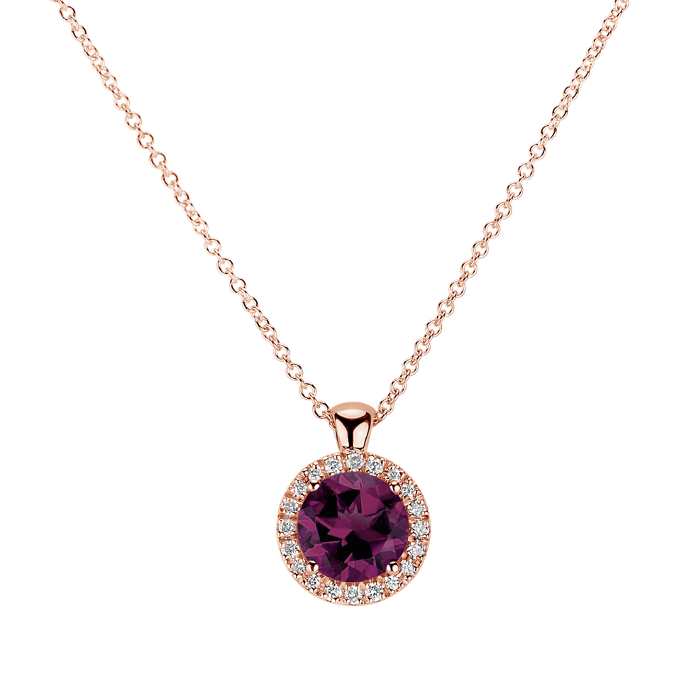 Diamond necklace with Rhodolite Moondust