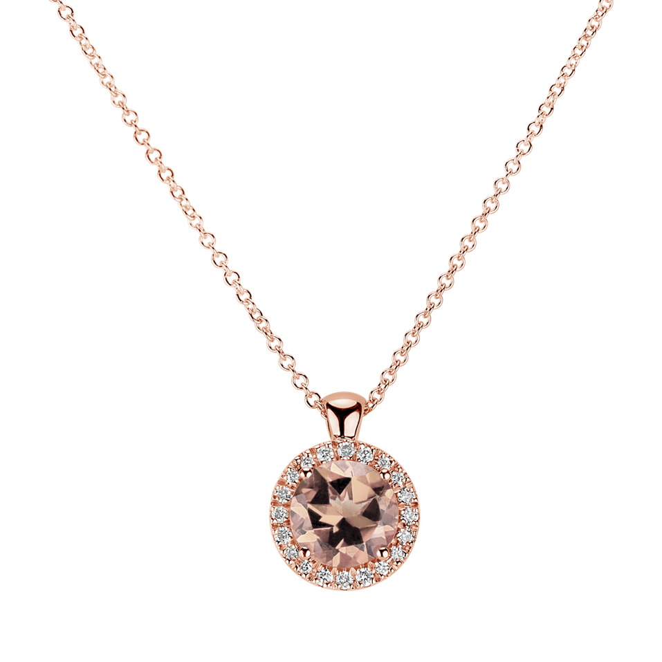 Diamond necklace with Morganite Moondust