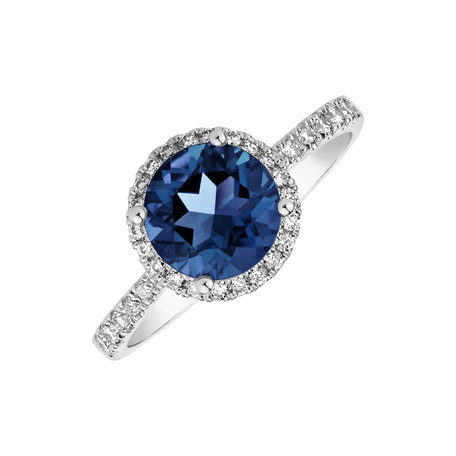 Diamond ring with Tanzanite Noble Lagoon