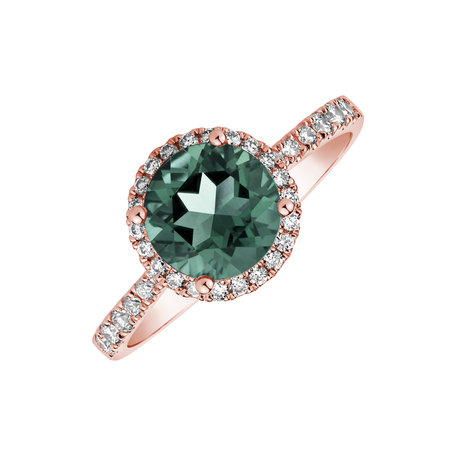 Diamond ring with Tourmalíne Noble Lagoon