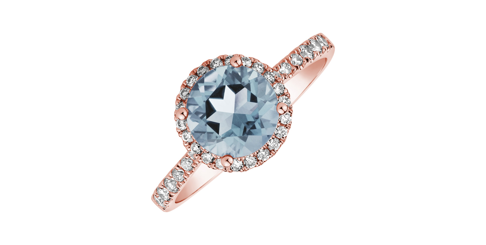 Diamond ring with Topaz Sky Sparkly Bonbon