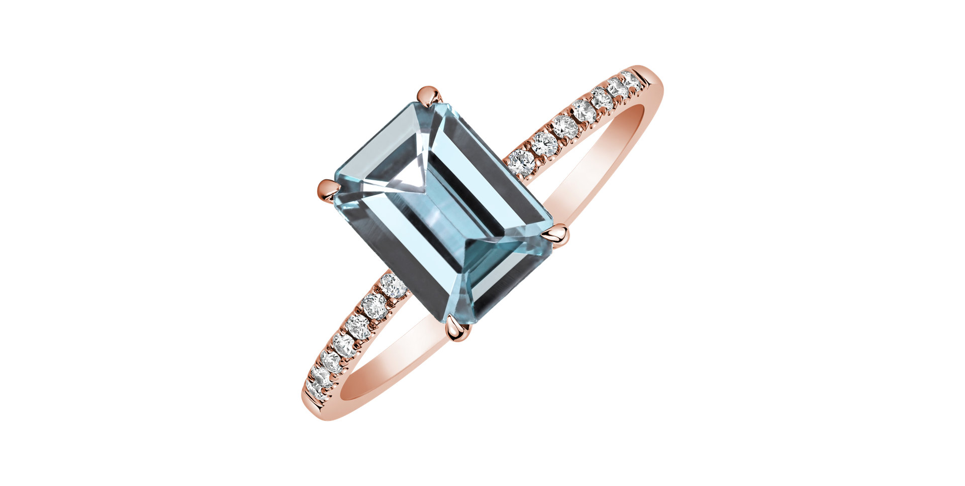Diamond ring with Topaz Sky Perfect Promise