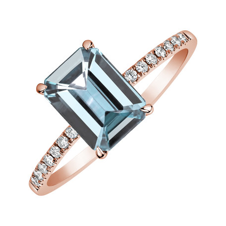 Diamond ring with Topaz Sky Perfect Promise