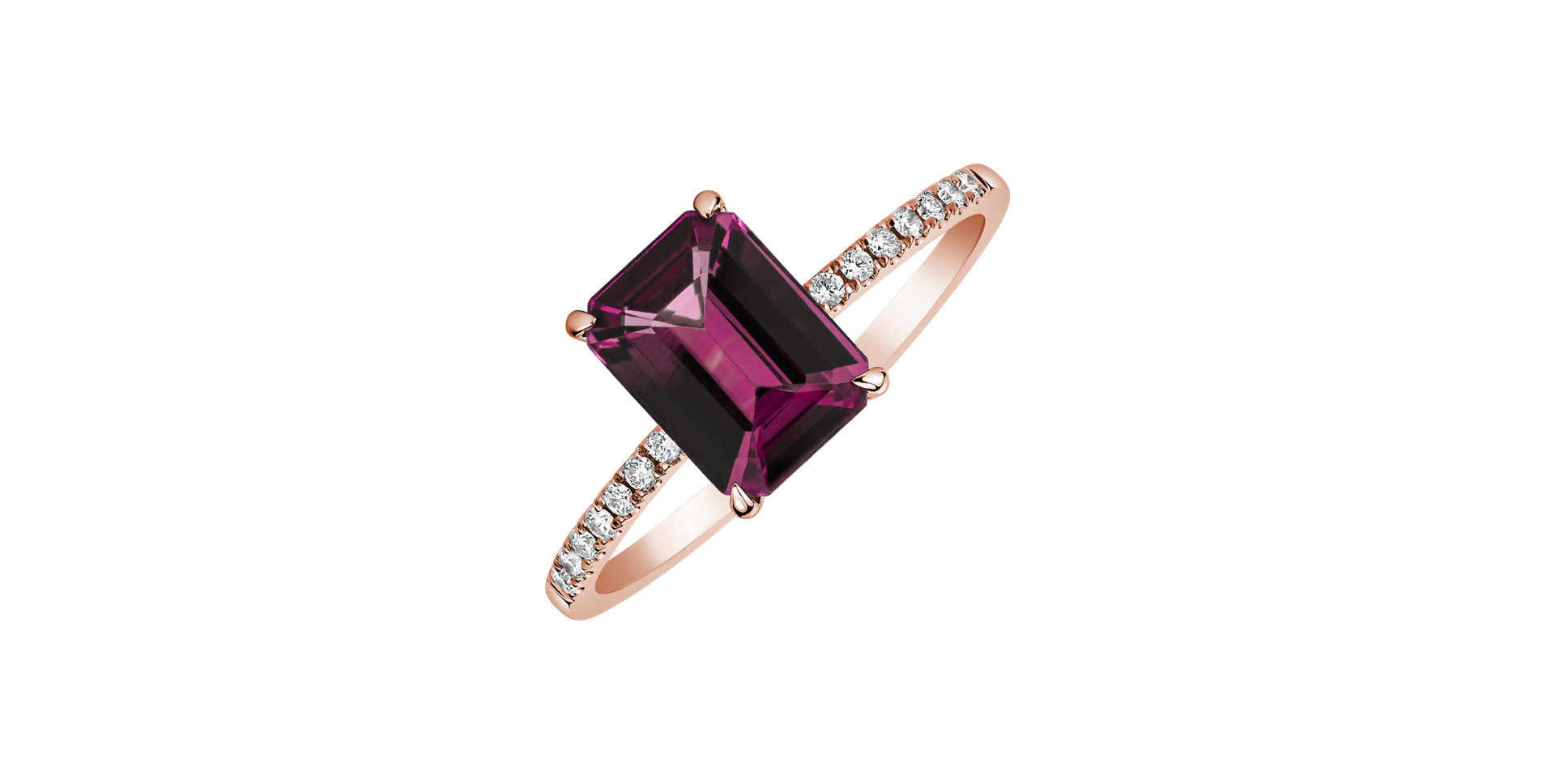 Diamond ring with Rhodolite Perfect Promise