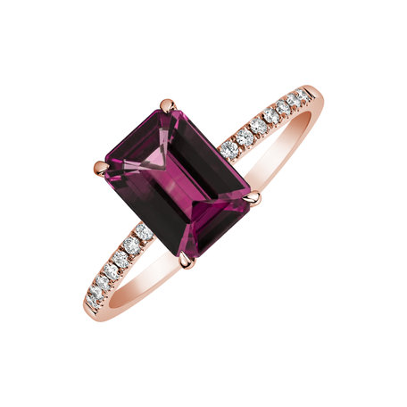 Diamond ring with Rhodolite Perfect Promise