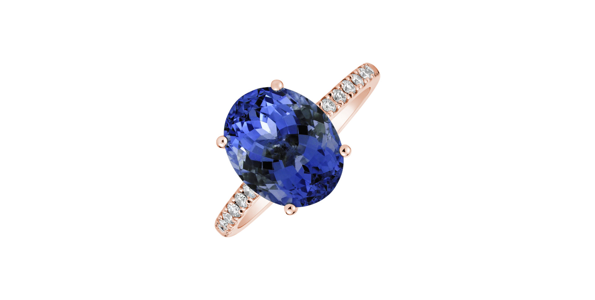 Diamond ring with Tanzanite Luxury Embrace