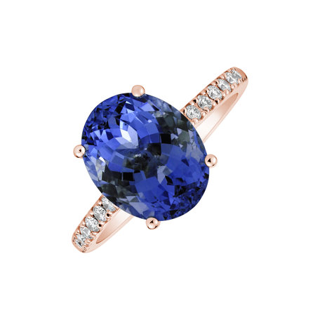 Diamond ring with Tanzanite Luxury Embrace