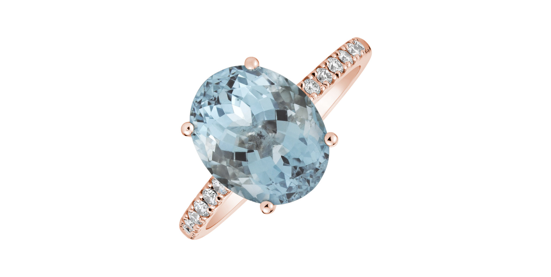 Diamond ring with Topaz Sky Playful Glamour