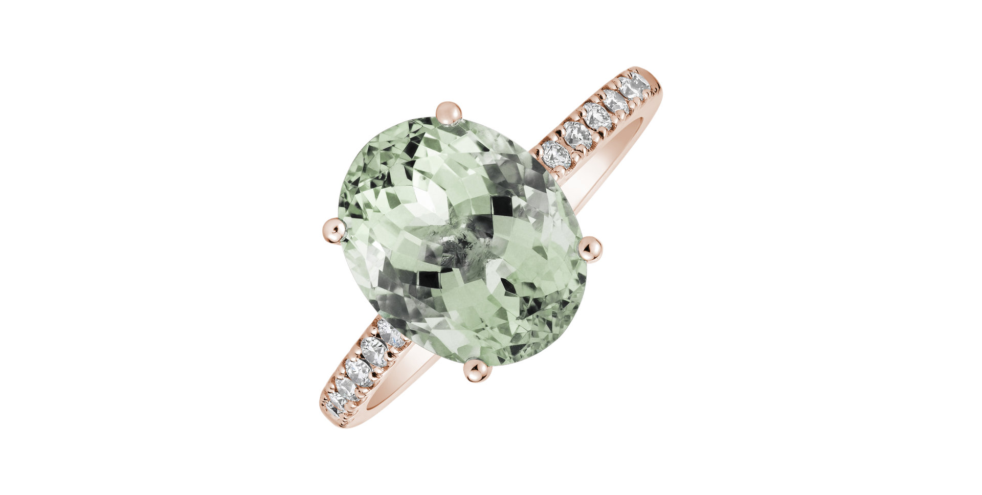 Diamond ring with Amethyst Green Playful Glamour
