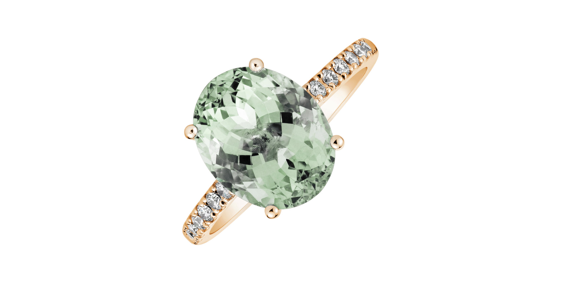 Diamond ring with Amethyst Green Playful Glamour