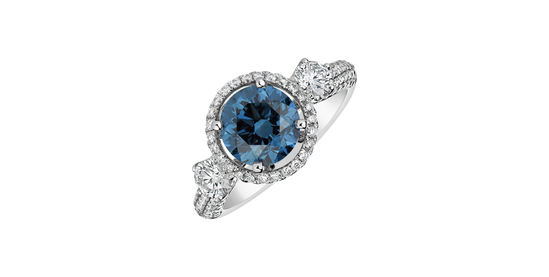 Ring with blue diamonds and white diamonds Nicolina