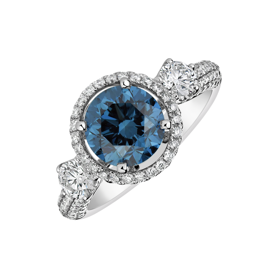 Ring with blue diamonds and white diamonds Nicolina