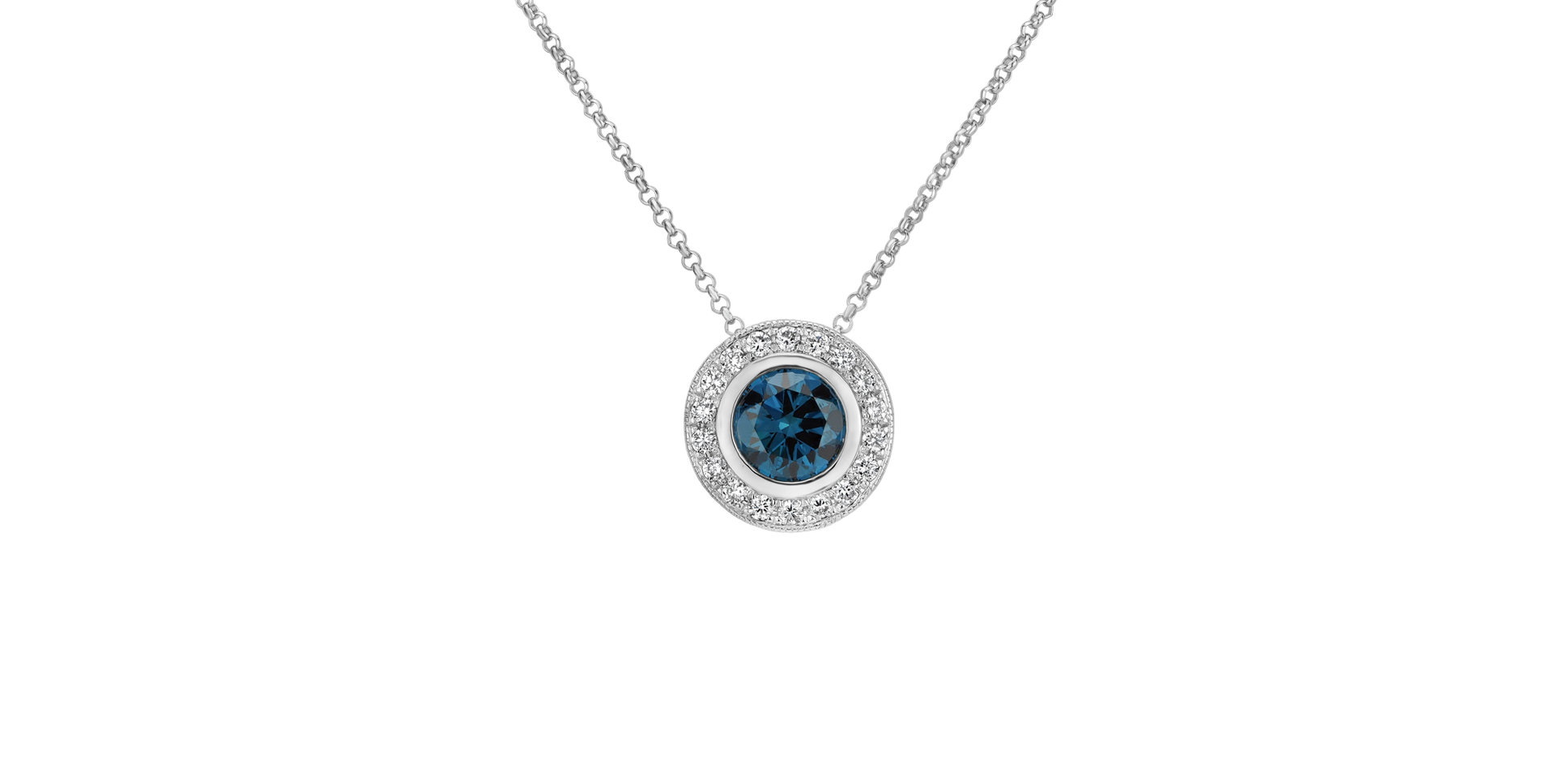 Pendant with blue diamonds and white diamonds Sparkling Circuit
