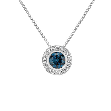 Pendant with blue diamonds and white diamonds Sparkling Circuit