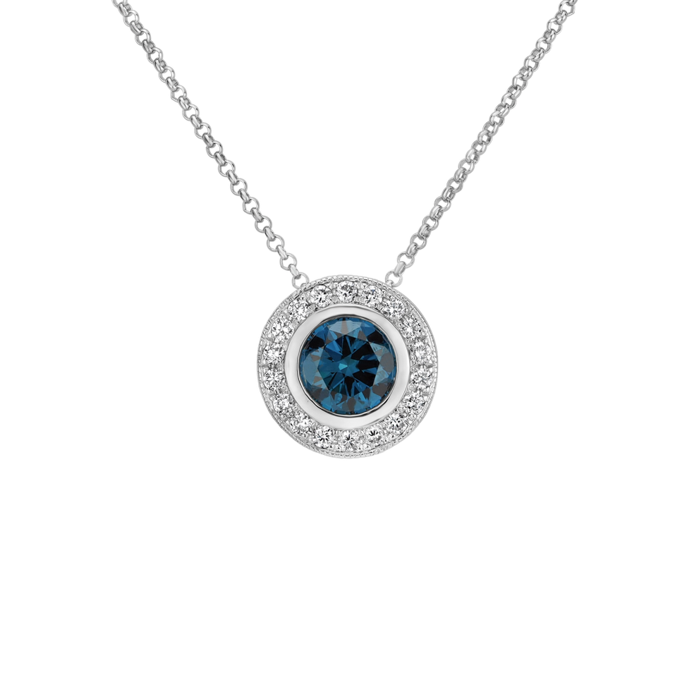 Pendant with blue diamonds and white diamonds Sparkling Circuit