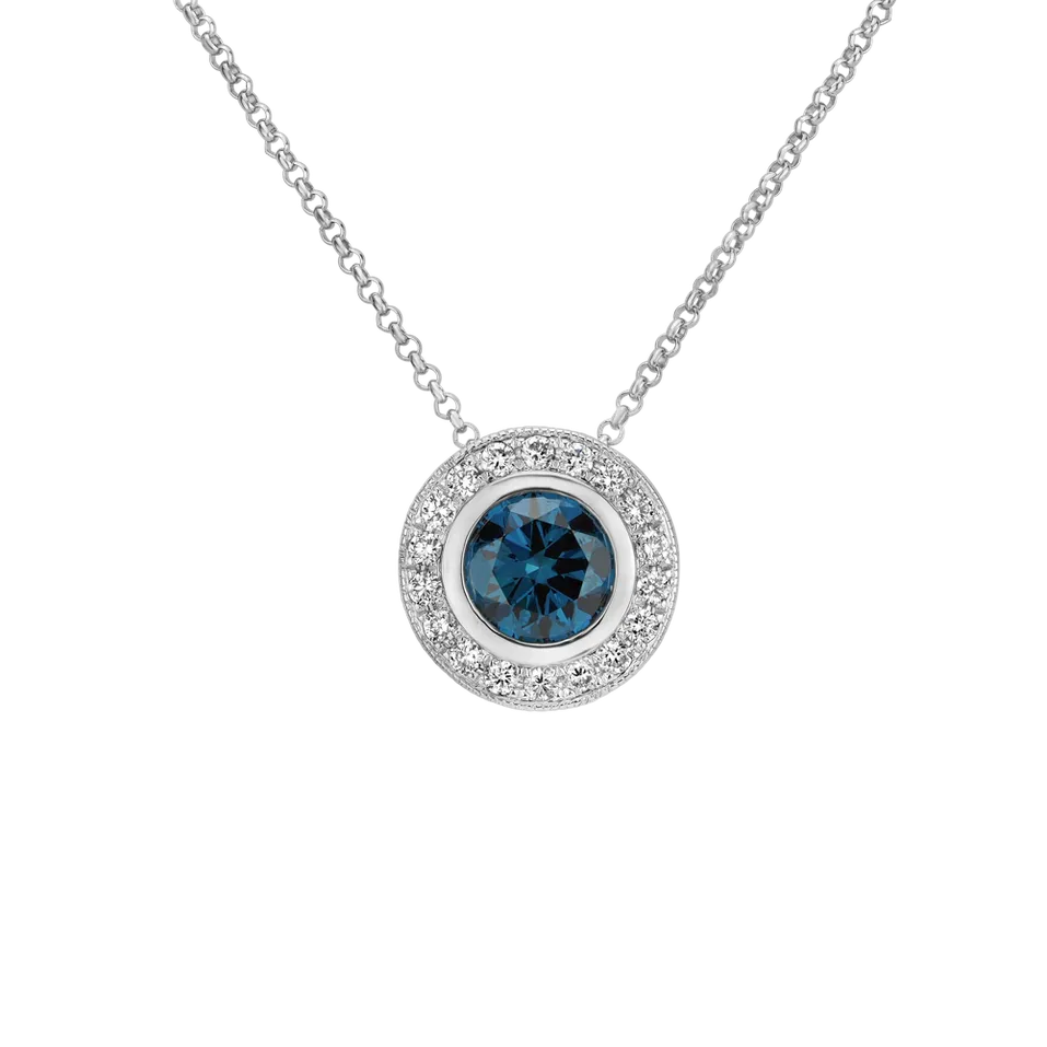 Pendant with blue diamonds and white diamonds Sparkling Circuit