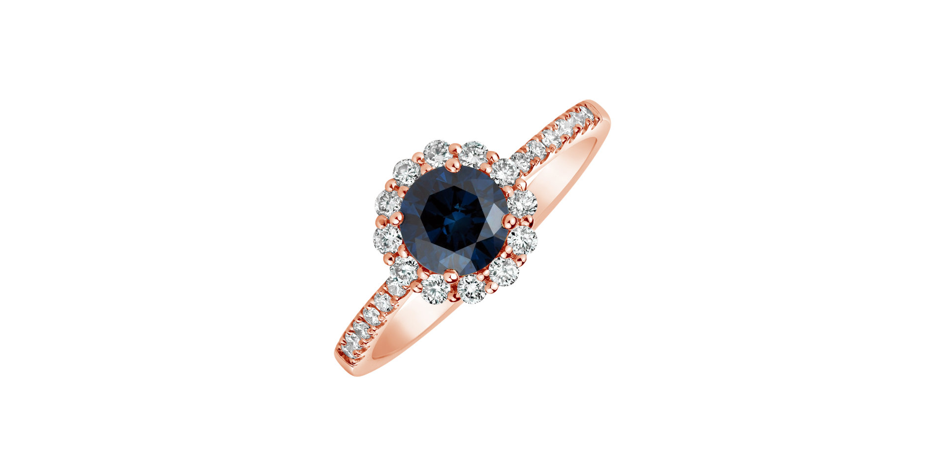 Ring with blue diamonds and white diamonds Dream Sparkle