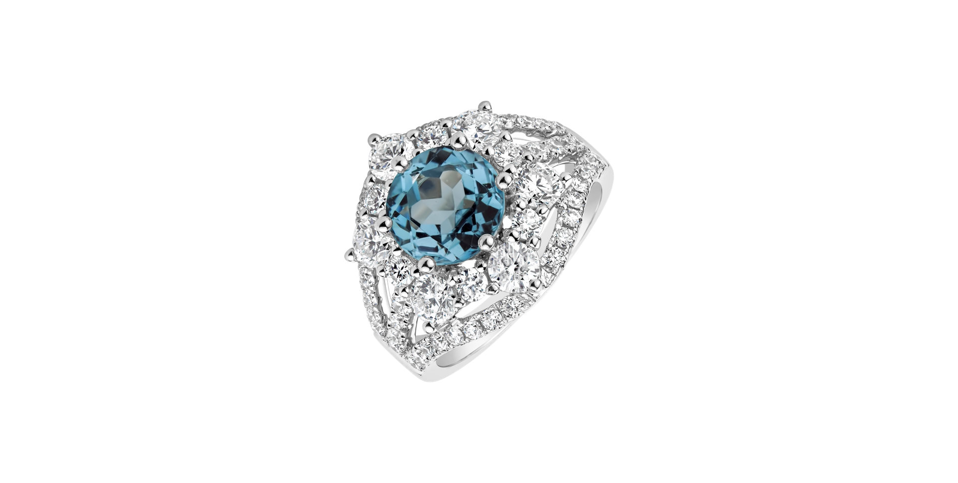 Diamond ring with Topaz Enchantment