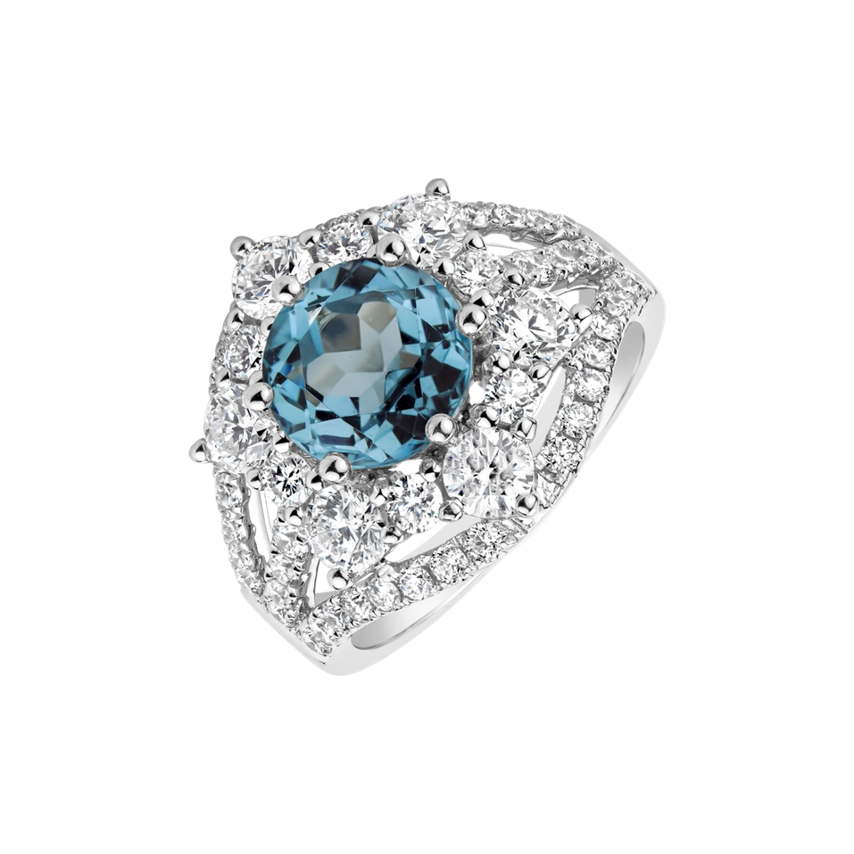 Diamond ring with Topaz Enchantment