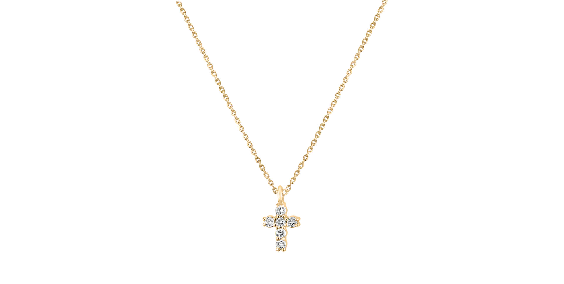 Diamond necklace Glossy Cross