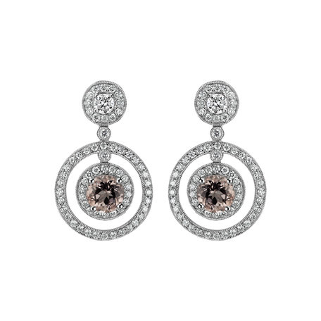 Diamond earrings with Morganite Barbarosa