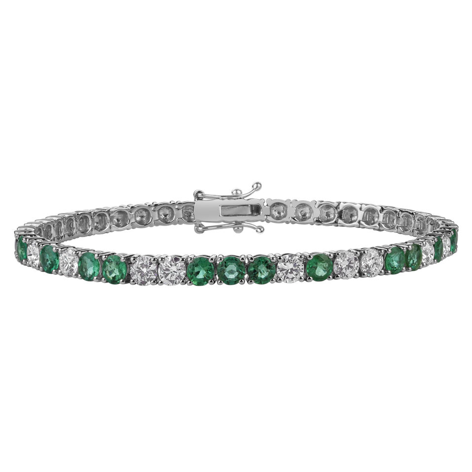 Diamond bracelet with Emerald Aurorra