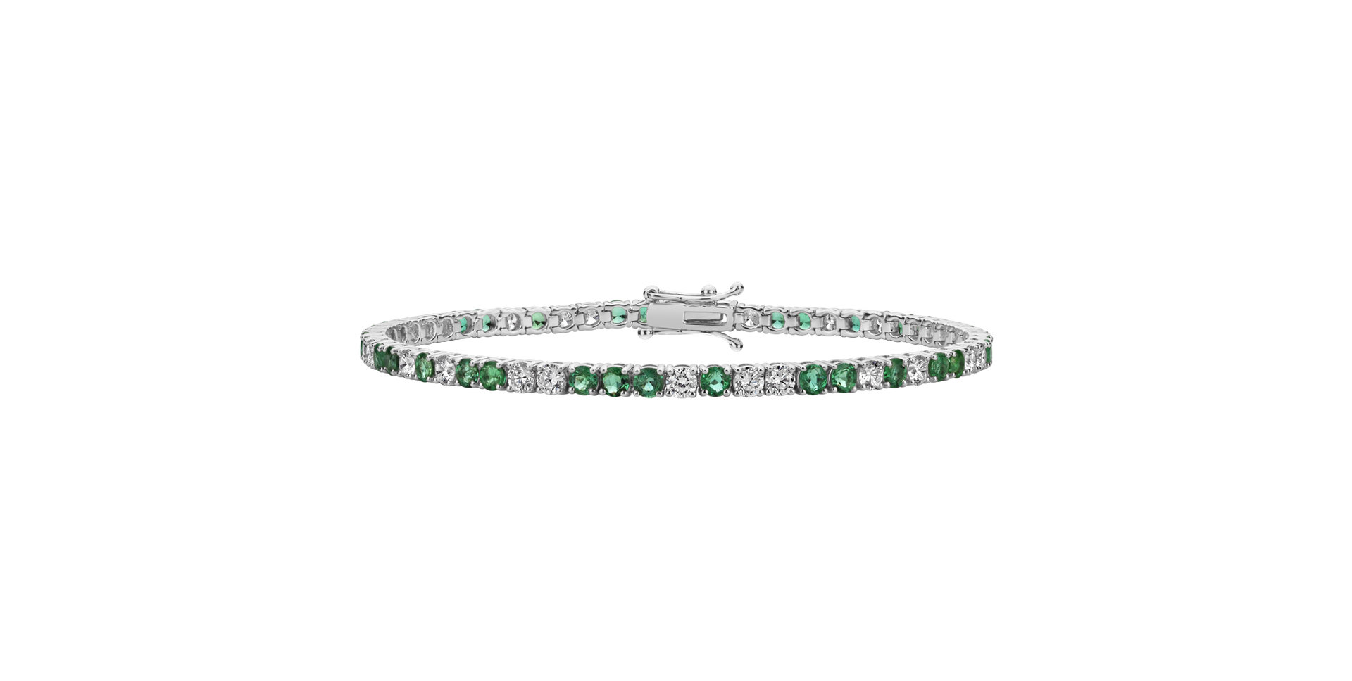 Diamond bracelet with Emerald Belissia