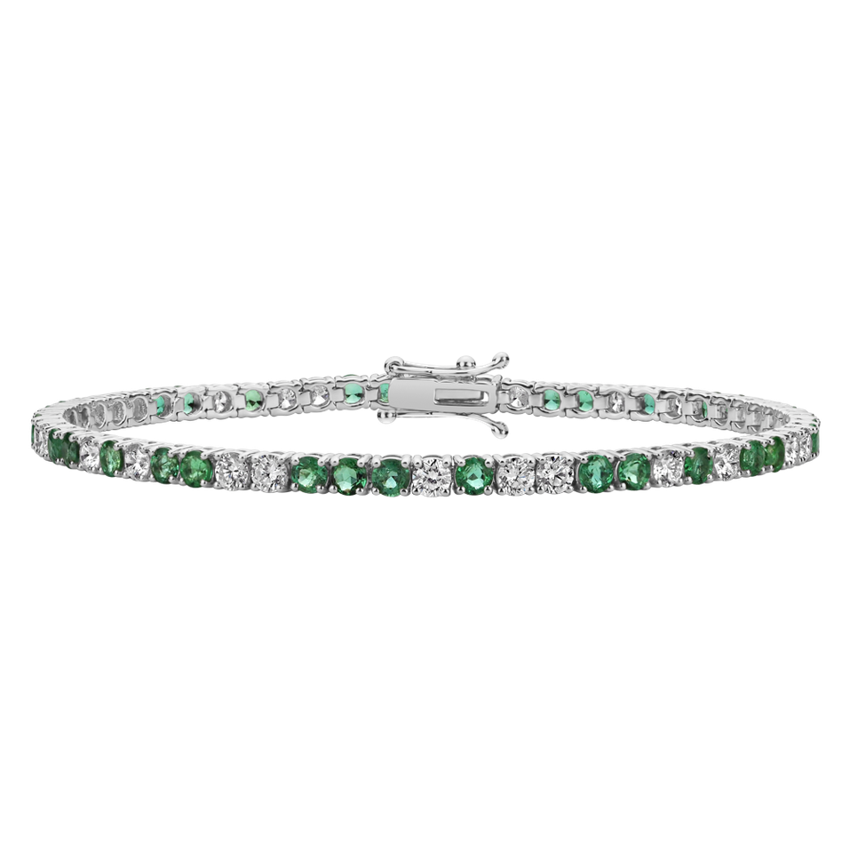 Diamond bracelet with Emerald Belissia