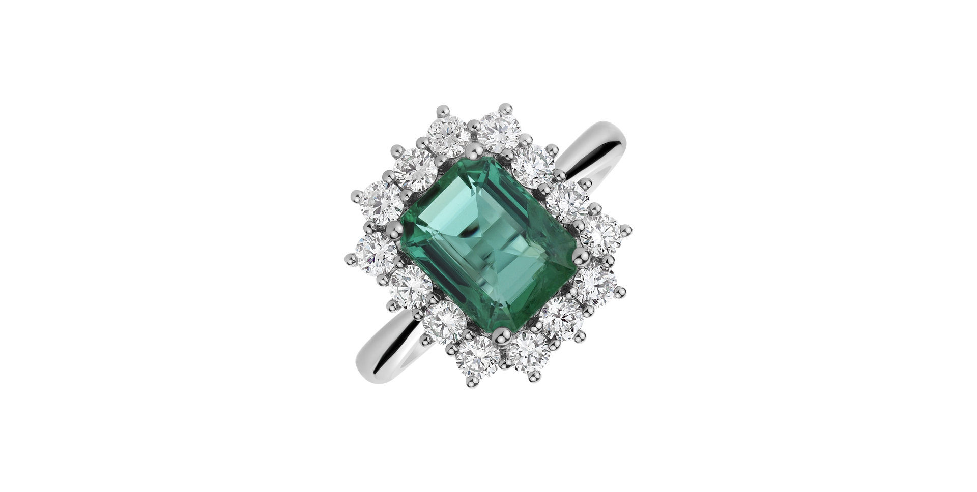 Diamond ring with Emerald Brody
