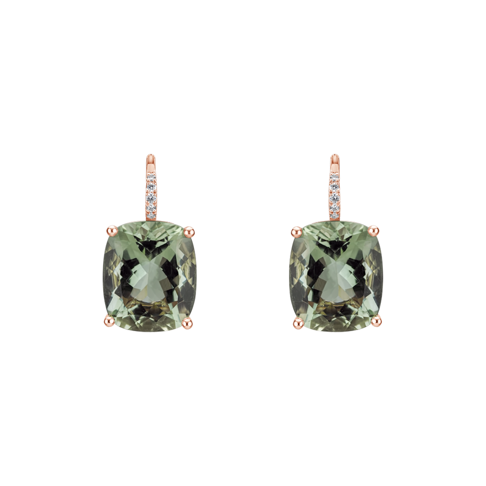 Diamond earrings with Amethyst Apollo