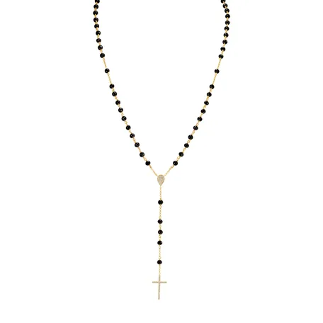 Necklace with black diamonds Elegant Cross