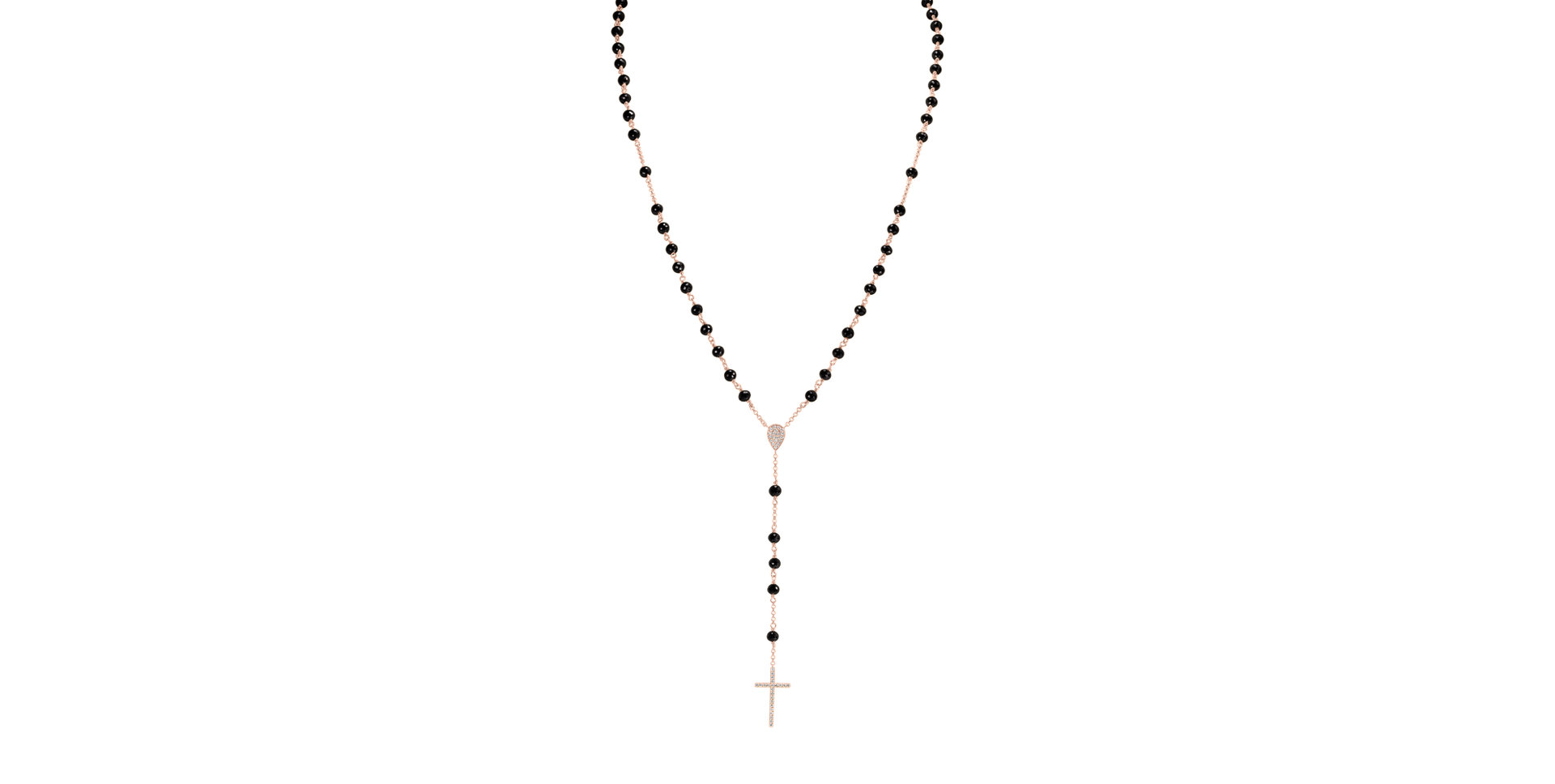 Necklace with black diamonds Elegant Cross