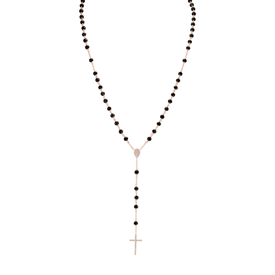 Necklace with black diamonds Elegant Cross