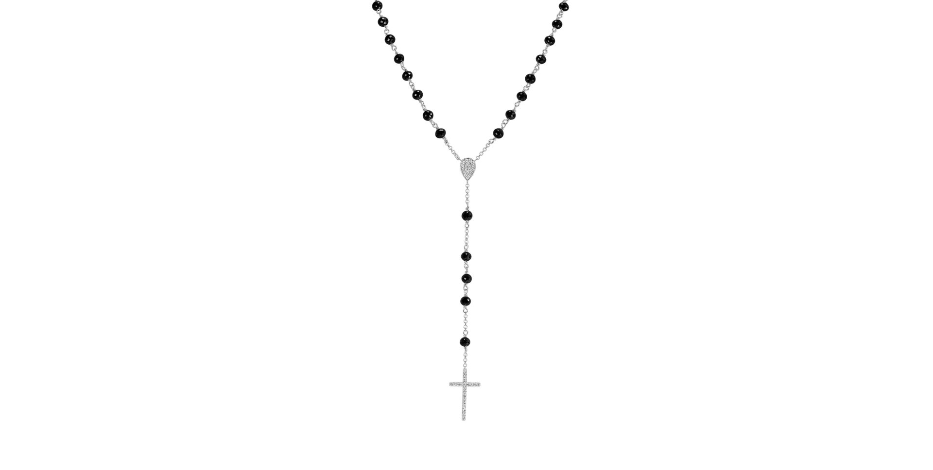 Necklace with black diamonds Elegant Cross