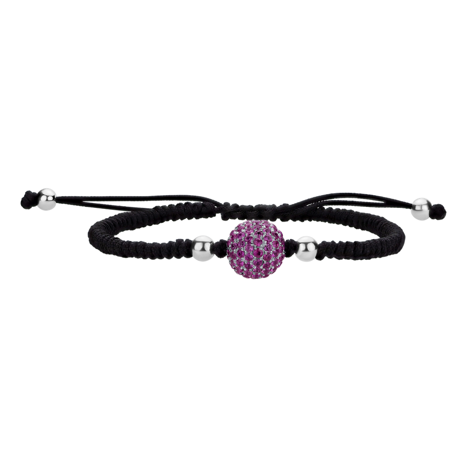 Diamond bracelet with Ruby Shamballa