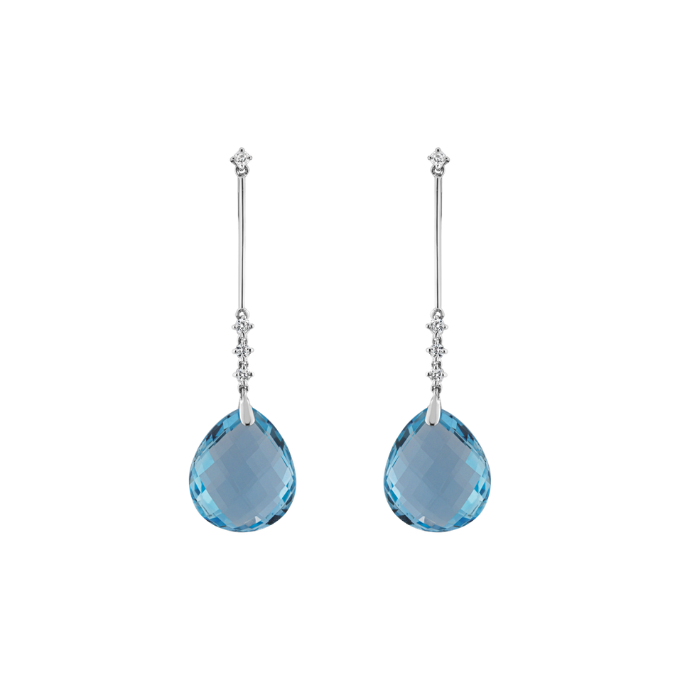 Diamond earrings with Topaz Dancing Princess