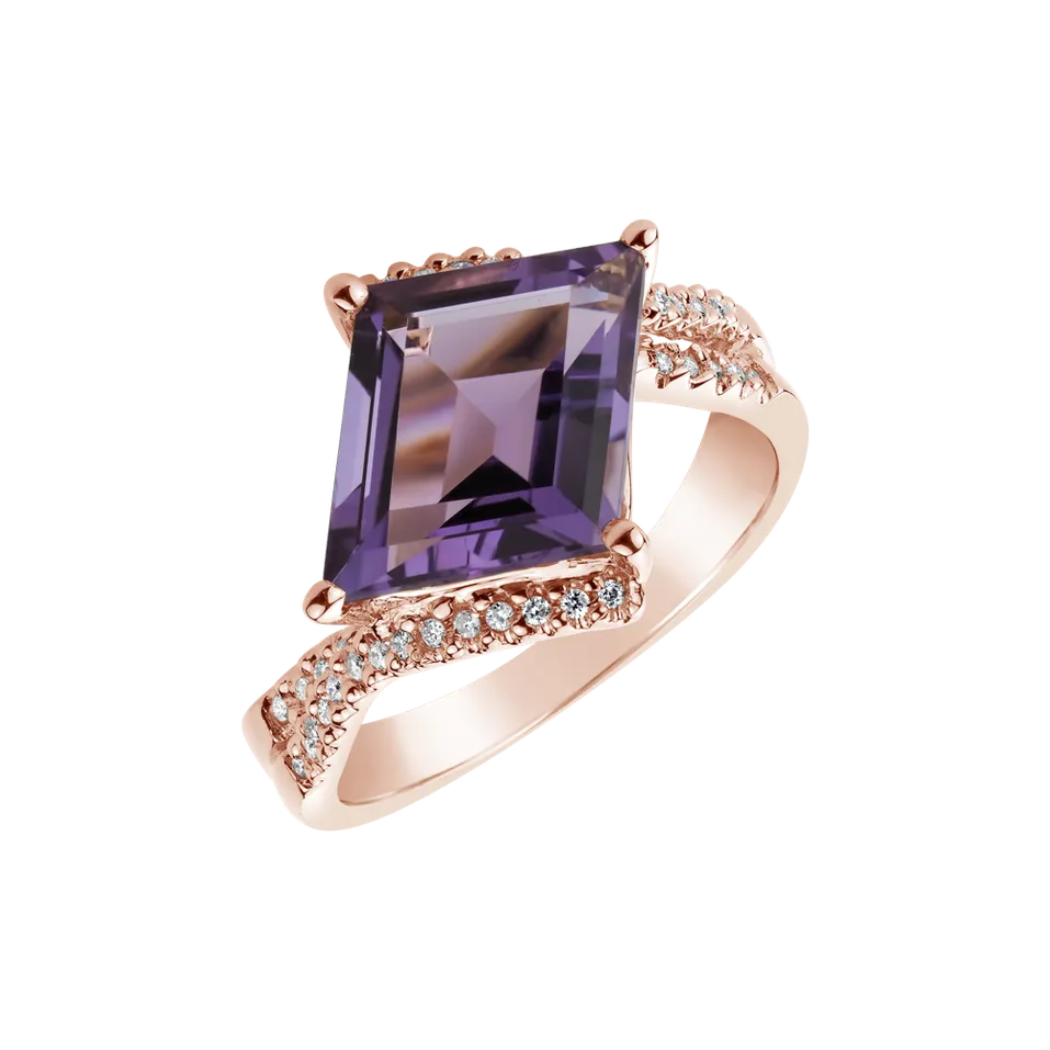 Diamond rings with Amethyst Elvena