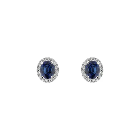 Diamond earrings with Sapphire Queen Fantasy
