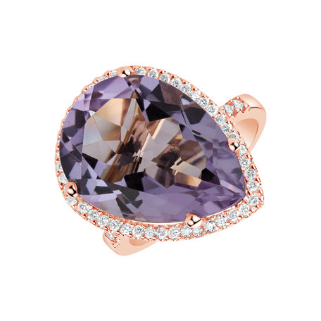 Diamond rings with Amethyst Sweet Almond