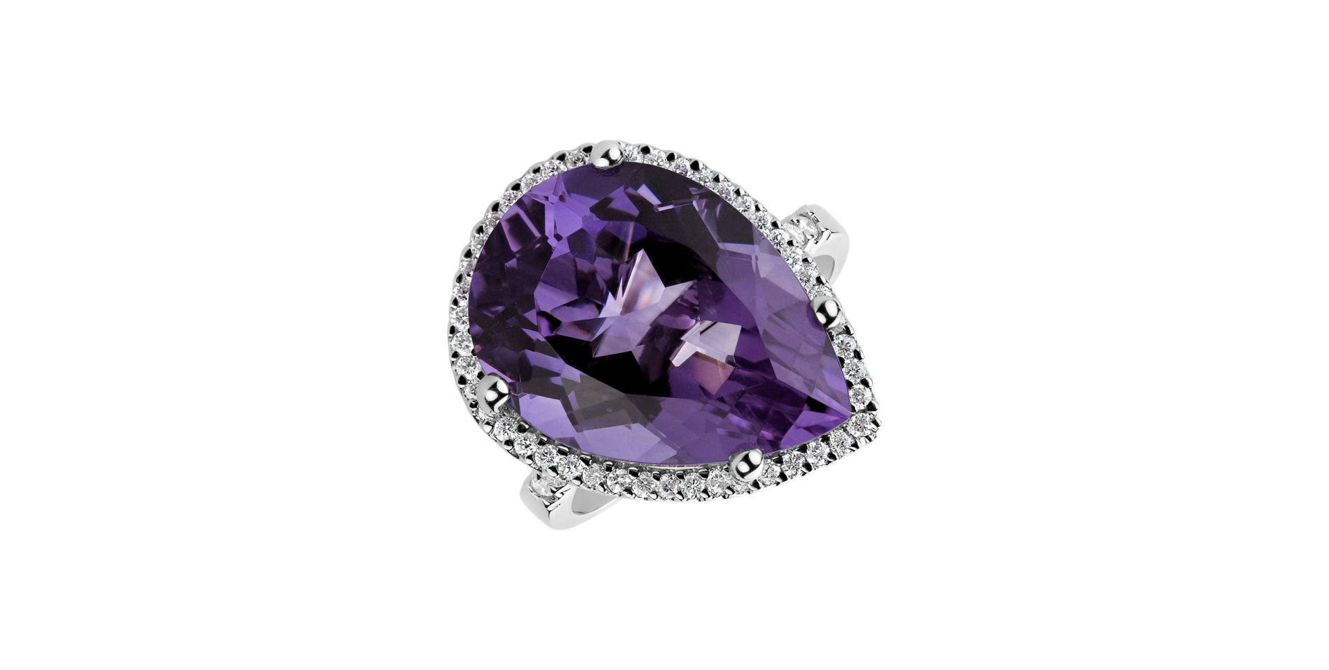 Diamond rings with Amethyst Sweet Almond