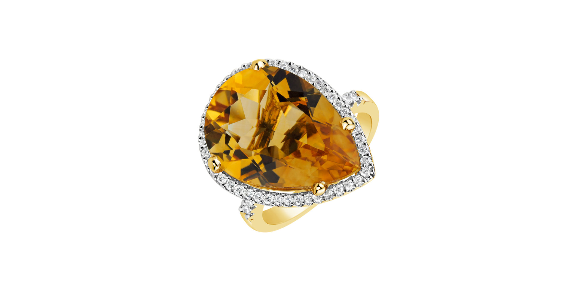 Ring with Citrine and diamonds Sweet Almond
