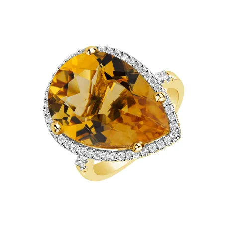 Ring with Citrine and diamonds Sweet Almond