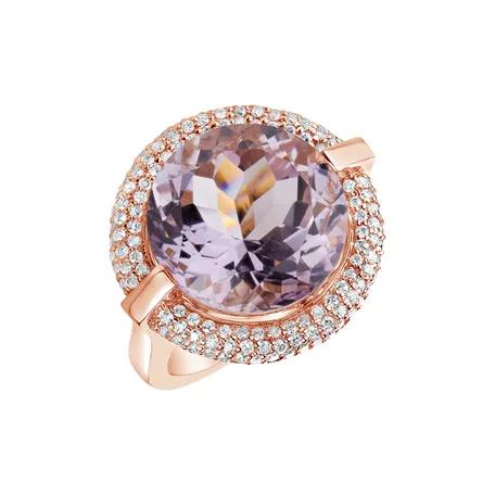 Diamond rings with Amethyst Gyldan