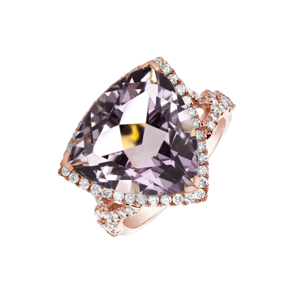 Diamond rings with Amethyst Oistin