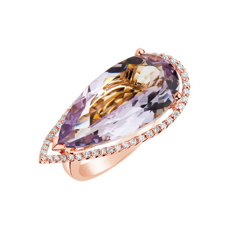 Diamond rings with Amethyst Kaylynn
