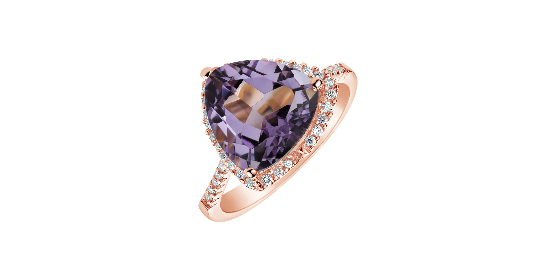 Diamond rings with Amethyst Jonina