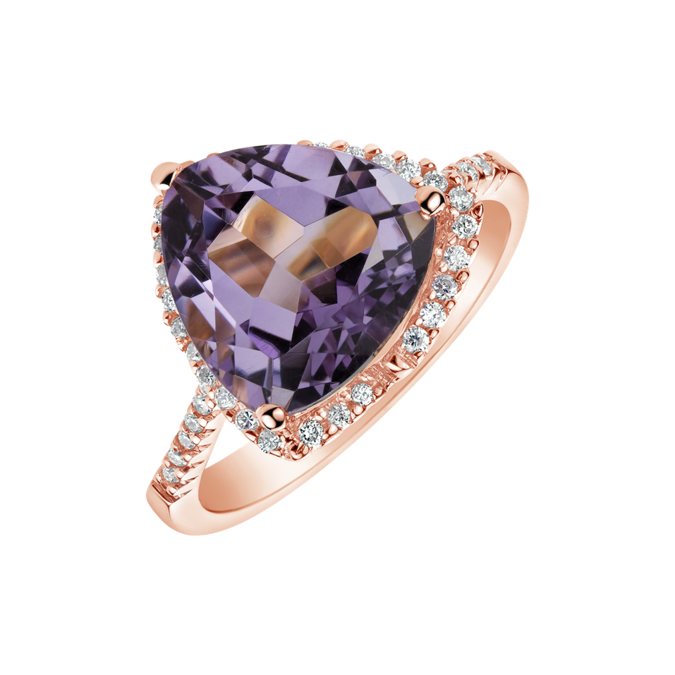 Diamond rings with Amethyst Jonina